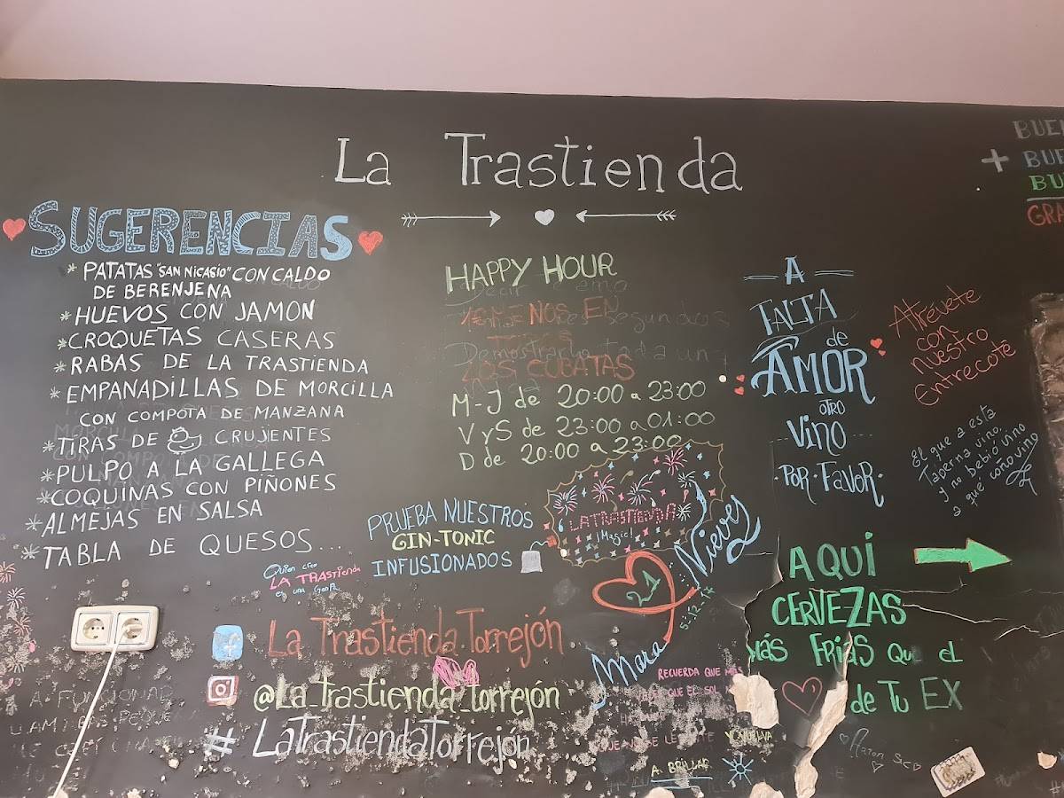Pizarra de sugerencias de La Trastienda